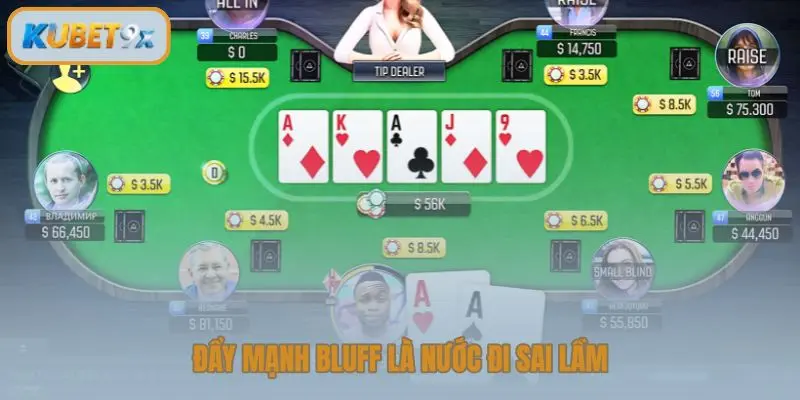 Đẩy mạnh bluff là nước đi sai lầm